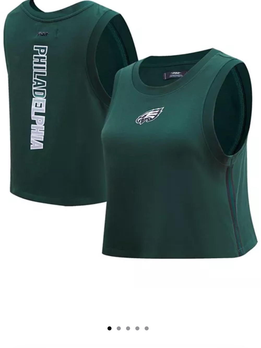 Philadelphia Eagles Pro Standard Women's Cropped Tank Top - Midnight Green